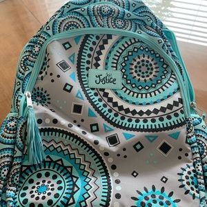 Justice backpack. NWOT